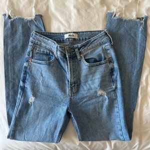 Just Black Denim (JBD) High Rise Distressed Straight Jean